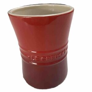 LE CREUSET Cerise Stoneware Utensil Holder Red Orange‎ Ombre Crock